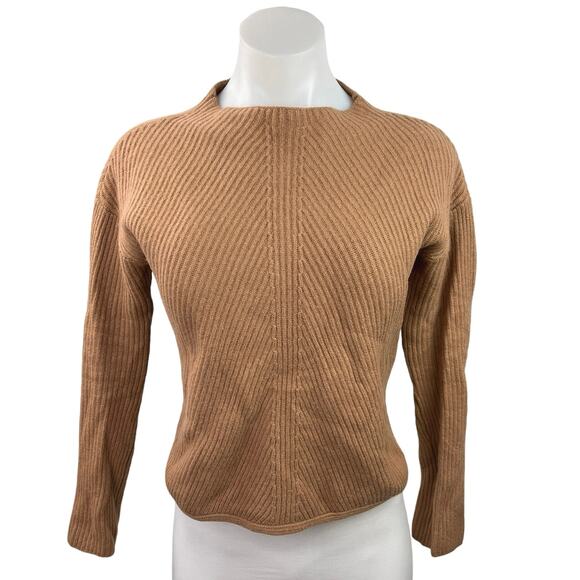 Aritzia Babaton Women's Brown Knitted Crew Neck Long Sleeve Sweater Top Size XS - Picture 1 of 4